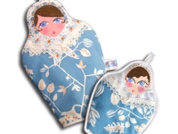 Blue Primrose Matrushka Potholders